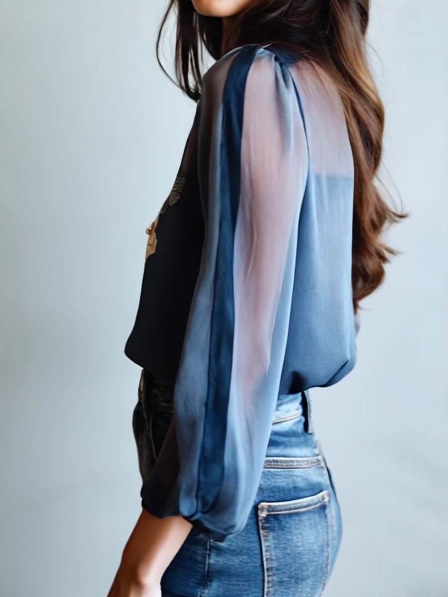 Floral Boho Blouse with Lightweight Breathable Fabric