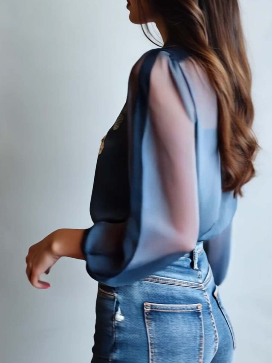 Floral Boho Blouse with Lightweight Breathable Fabric