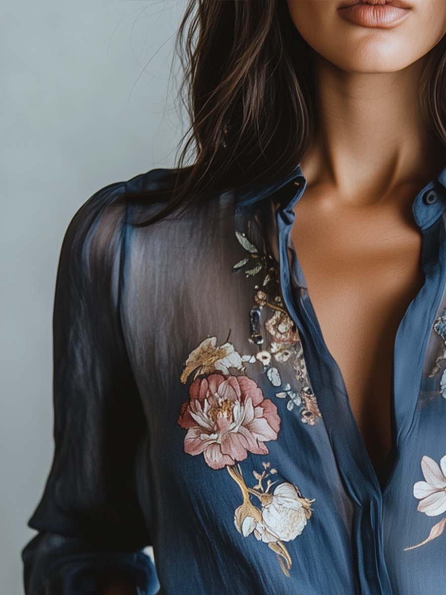 Floral Boho Blouse with Lightweight Breathable Fabric