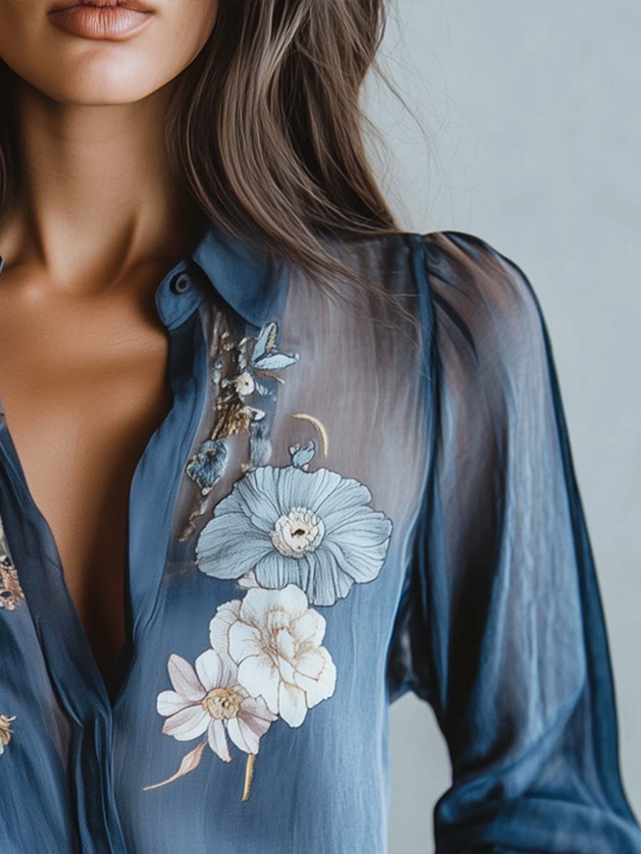Floral Boho Blouse with Lightweight Breathable Fabric