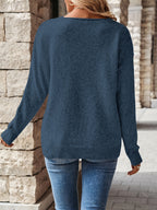 Jersey con cuello de pico y mangas de hombro caído