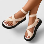 Platt sandal med vadderad innersula