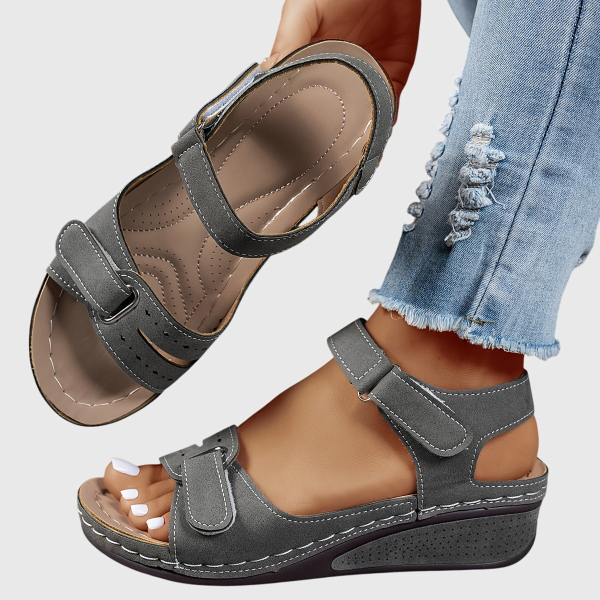 Stable Sole Sandals with Supportive Heel