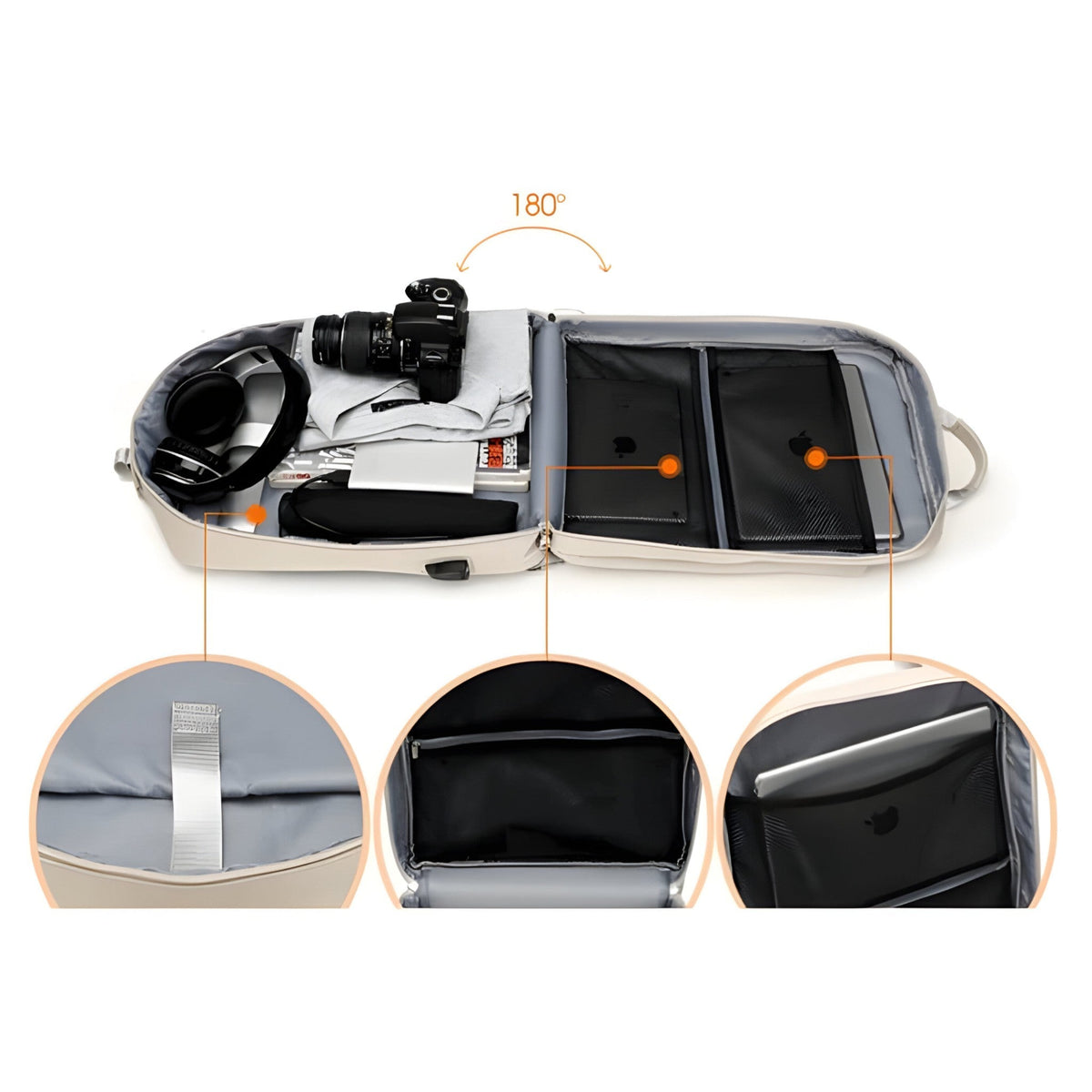 Anti-Theft Backpack with RFID-Blocking Pockets and USB Port