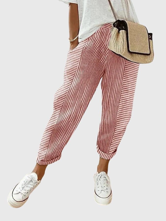 Relaxed Trousers with Elasticated Waist and Pockets