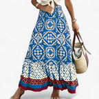Maxi Boho Skirt with Ikat Print