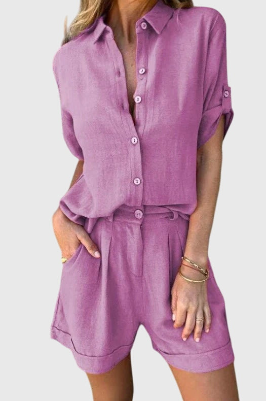 Breathable Summer Two Piece Set with Wrinkle Resistant Finish