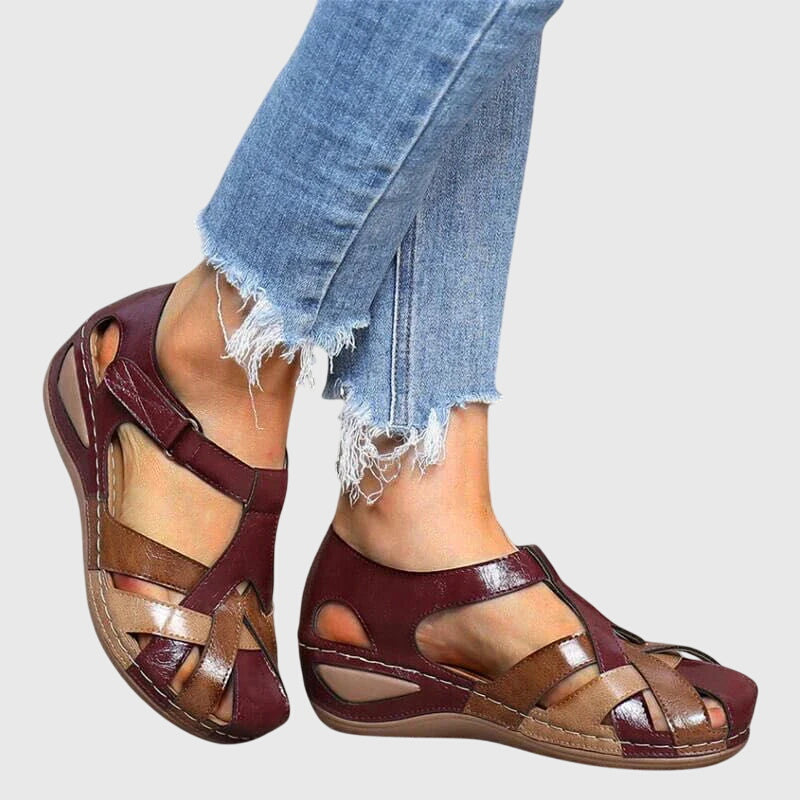 Platform Wedge Sandals with Buckle Strap