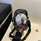 Pumpkin Print PU Shoulder Bag for Halloween Costumes
