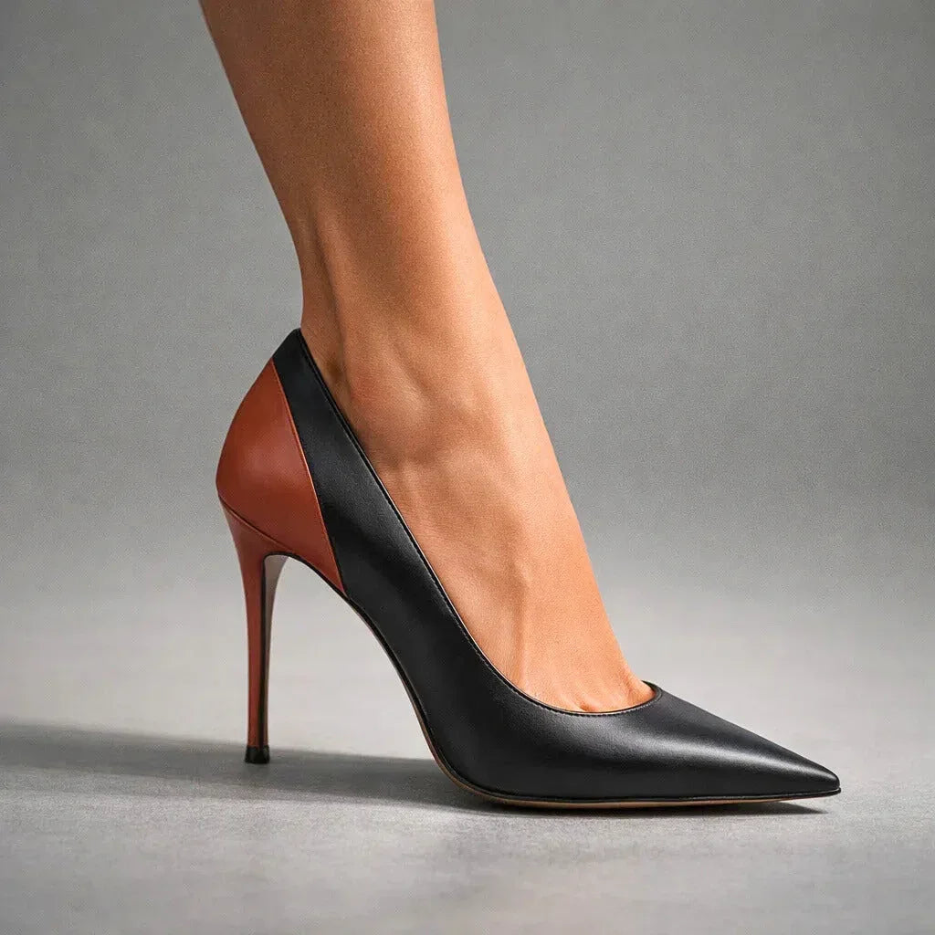 Two Tone Pointed Toe Stiletto Heels