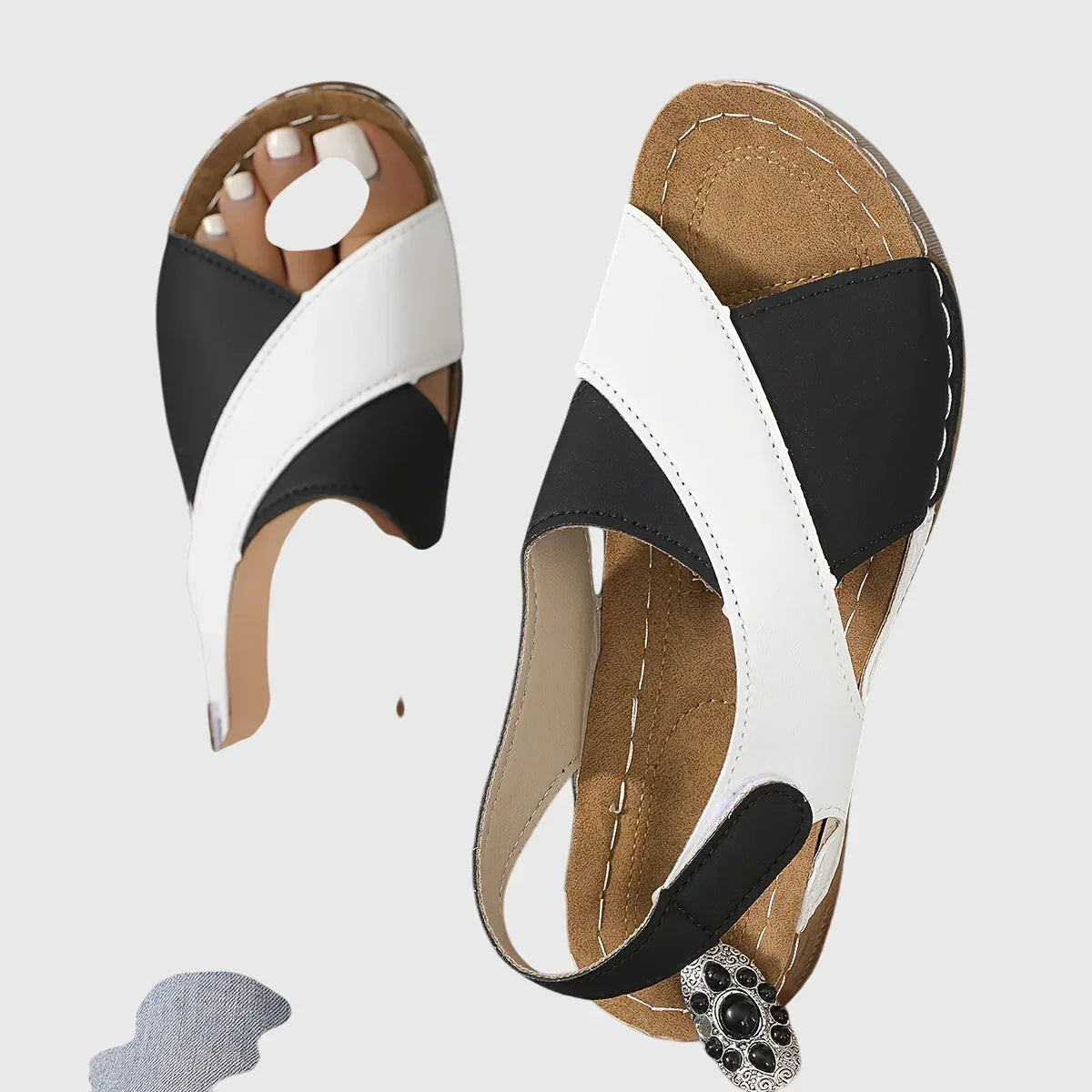 Cushioned Flat Sandals with Adjustable Buckle Straps