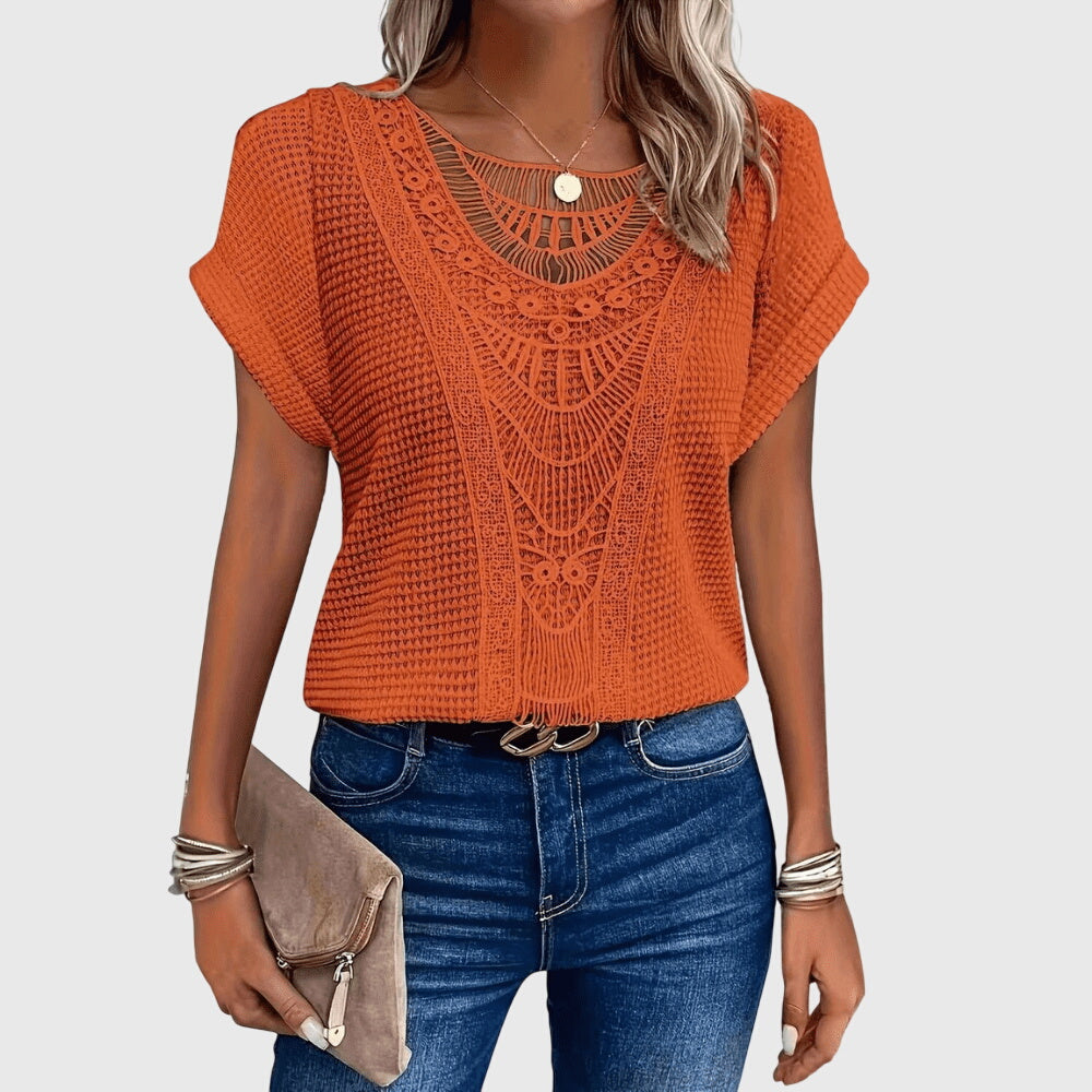 Lace Detail Blouse with Relaxed Summer Cut