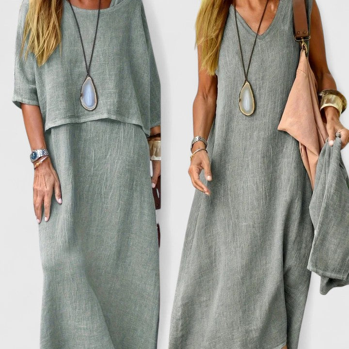 Coordinated Two Piece Set with Top and Skirt