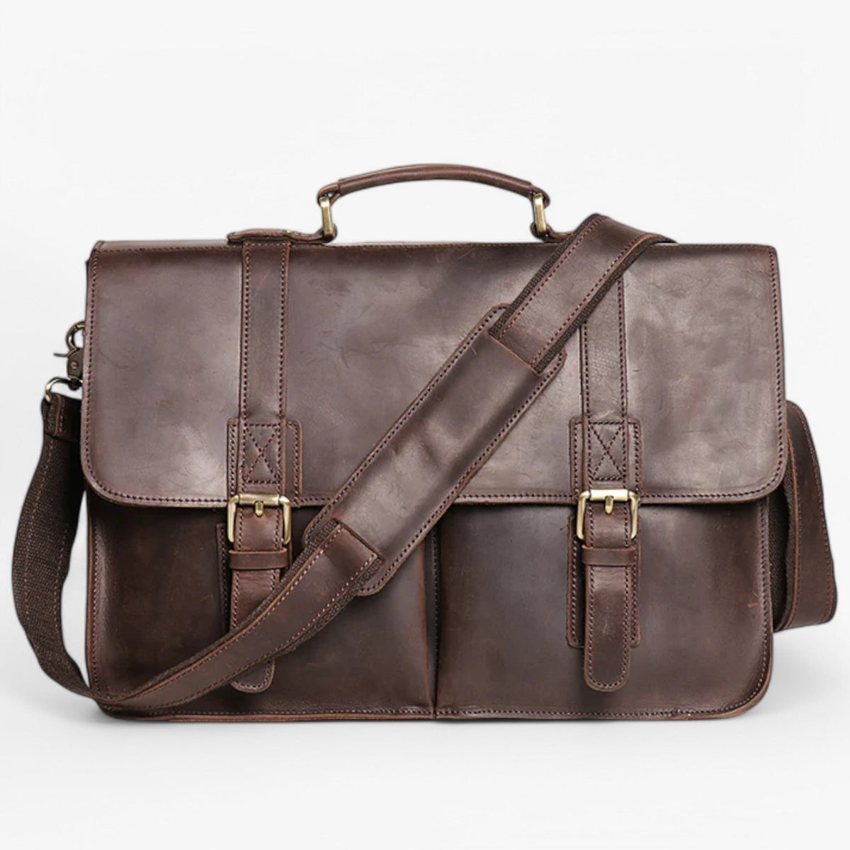 Structured business bag with a padded laptop section