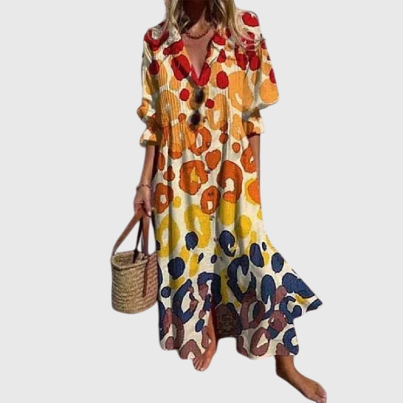 Bohemian Dress with Flowing Silhouette and Fine Detail