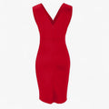 Fitted V-Neck Dress with Stretch Fabric