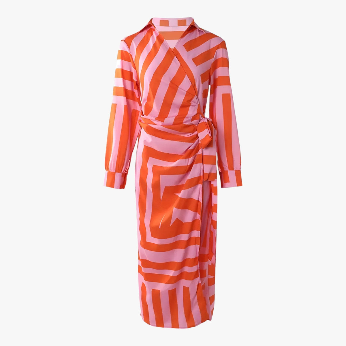 Printed Chiffon Maxi Dress with a Flattering V-Neck