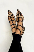 Leopard Multi Strap Heels with Pointed Toe