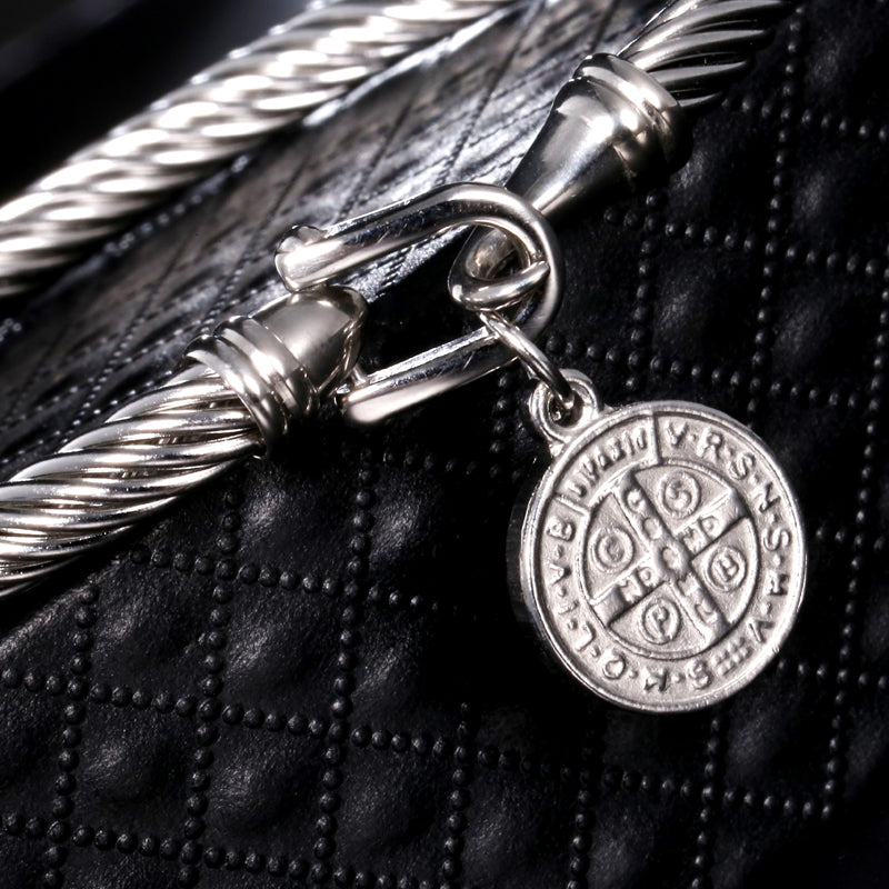 Saint Benedict Charm Bracelet in a Warm Gold Tone