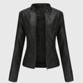 Leather Look Jacket with Classic Cut