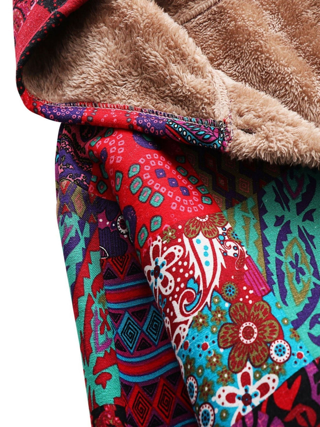 Patchwork Hooded Jacket with Lined Interior
