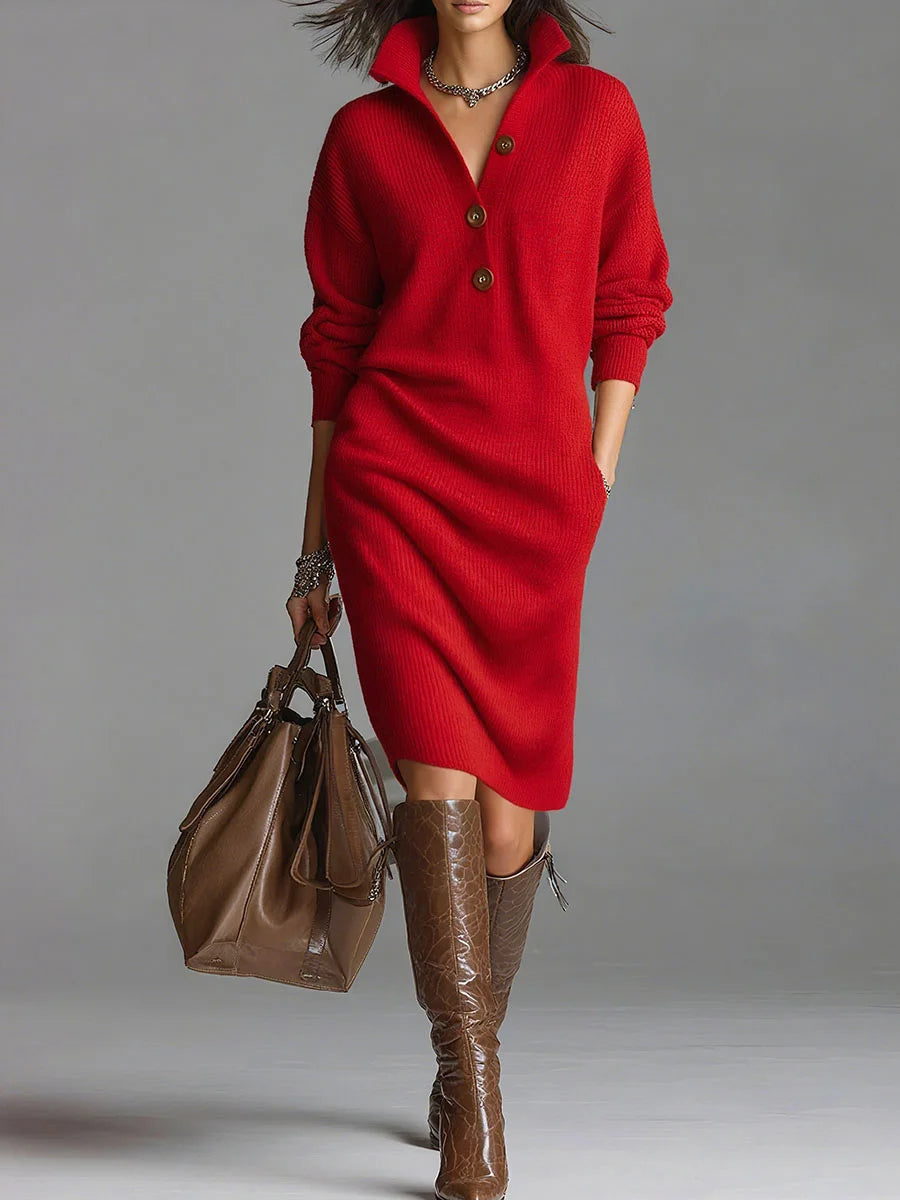 Ribbed Midi Dress with Timeless Line