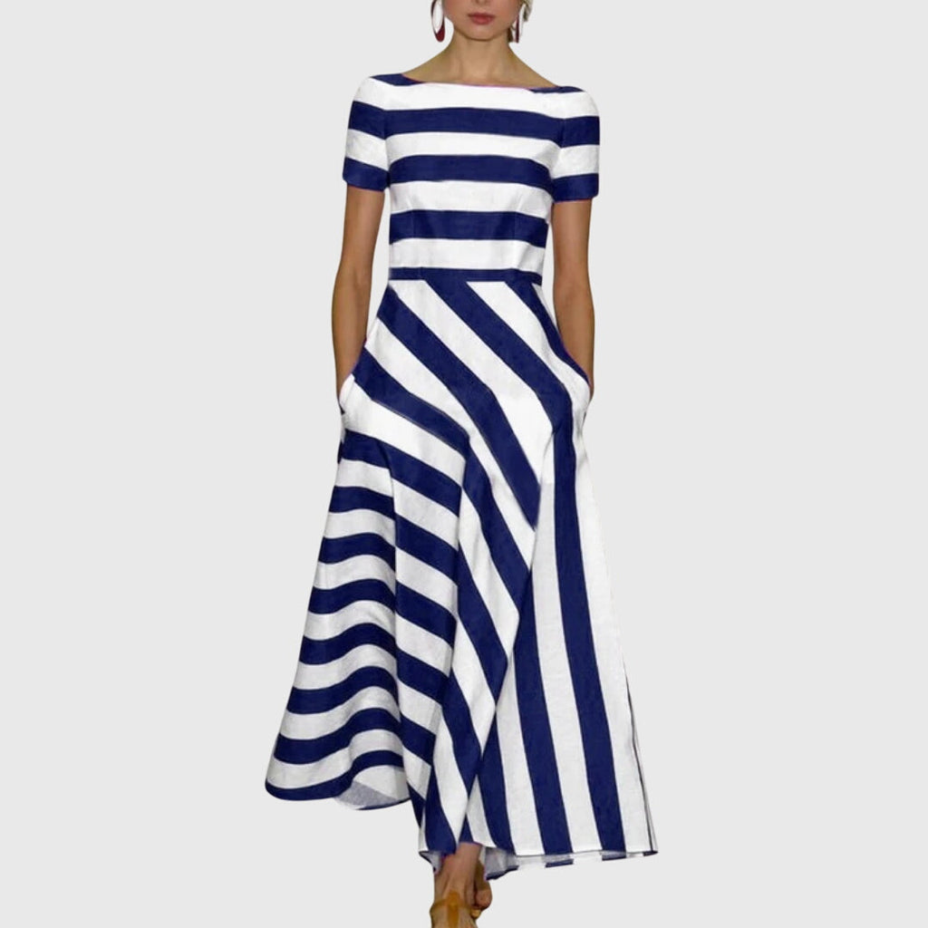 Striped Dress with Handmade Detailing
