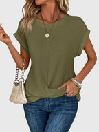 Crew Neck Blouse with Clean Everyday Cut