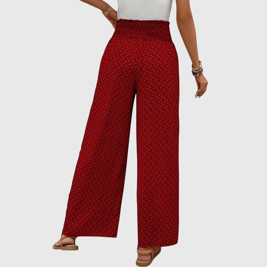 Pantalones palazzo de talle alto con pierna ancha y fluida