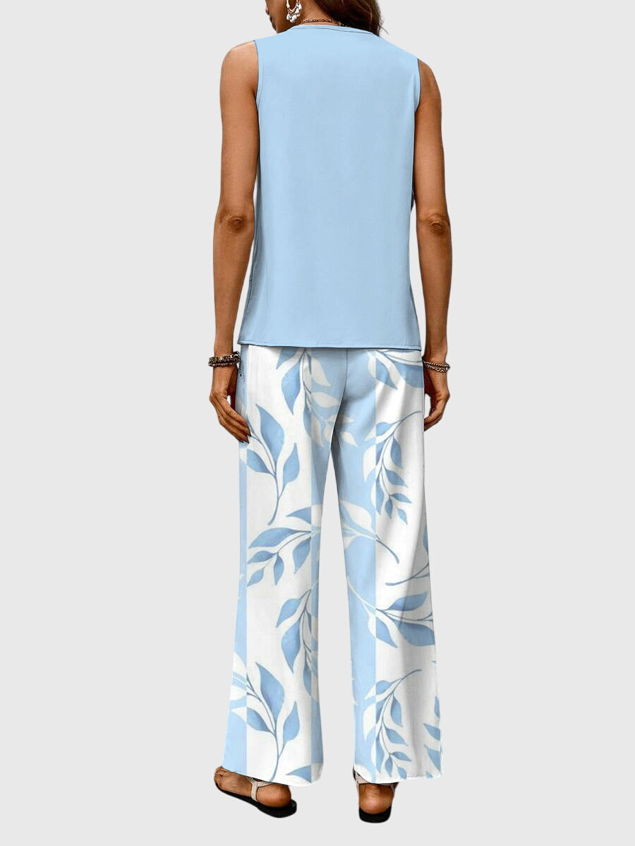 Square Neck Summer Two Piece Set with Relaxed Fit