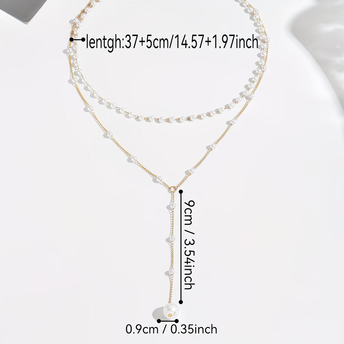 Graduated Faux Pearl Strand Necklace with Classic Drape