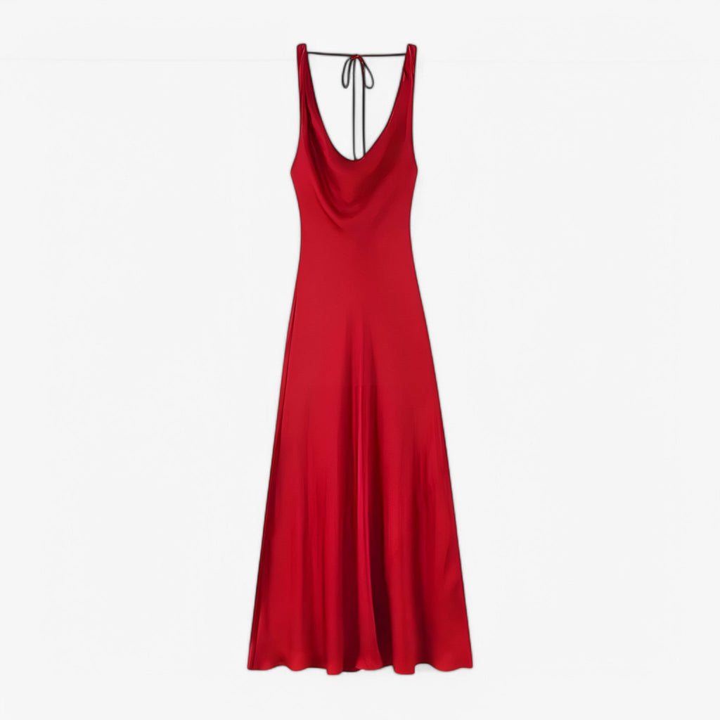 Asymmetric Maxi Dress in Lightweight Flowing Fabric