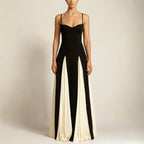 Strapless Maxi Dress with Contrast Stripe and Adjustable Straps