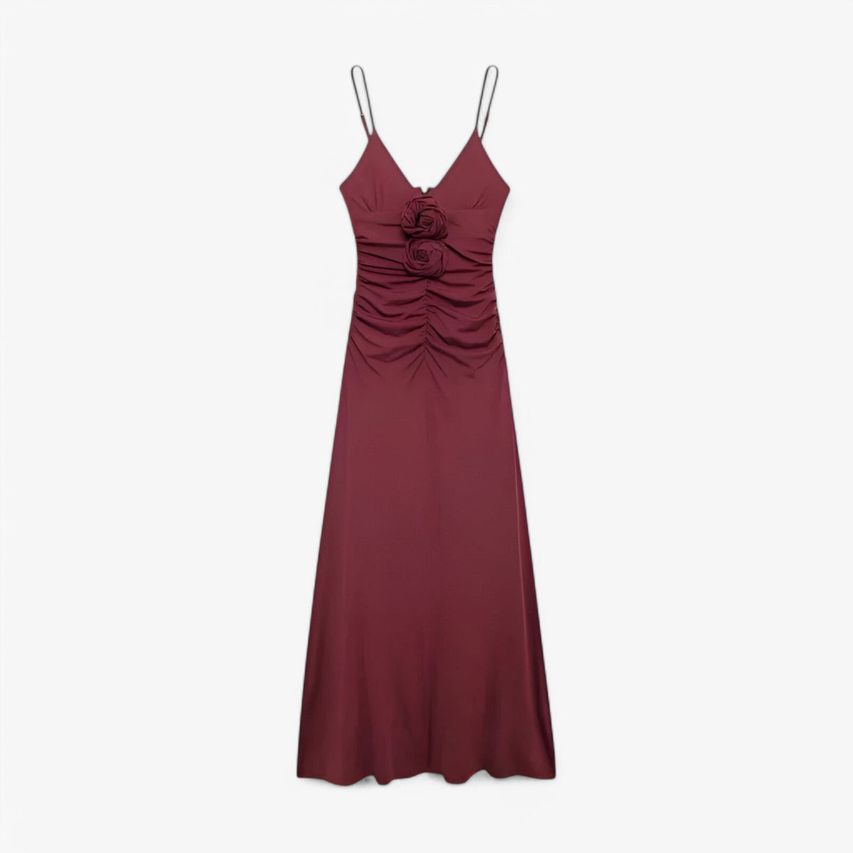 A-Line Dress with Wide Straps and Flared Skirt