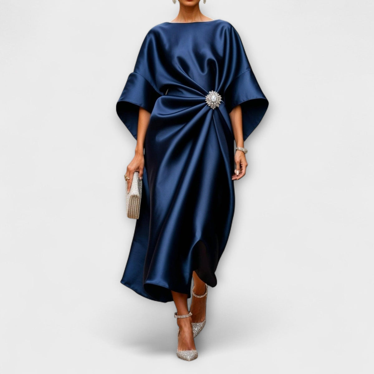 Satin Look Maxi Dress with Elegant Sheen