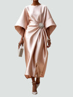 Long Line Dress with Soft Sheen Finish