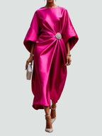 Long Line Dress with Soft Sheen Finish