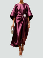 Long Line Dress with Soft Sheen Finish