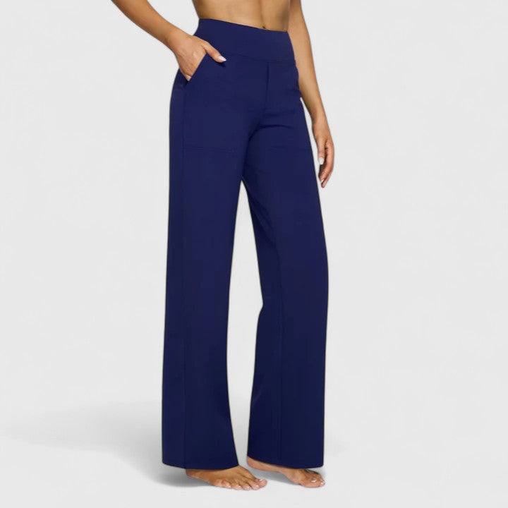 Wide Waistband Trousers with Pockets