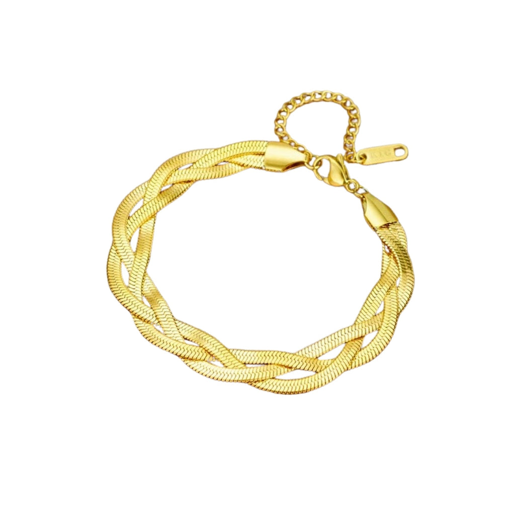 Set med ormkedjearmband och halsband i rostfritt stål