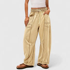 Baggy Leg Trousers with Easy Movement
