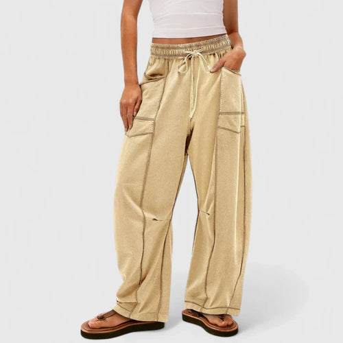 Baggy Leg Trousers with Easy Movement