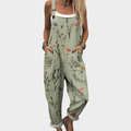 Printed Overalls with Pockets and Easy Cut