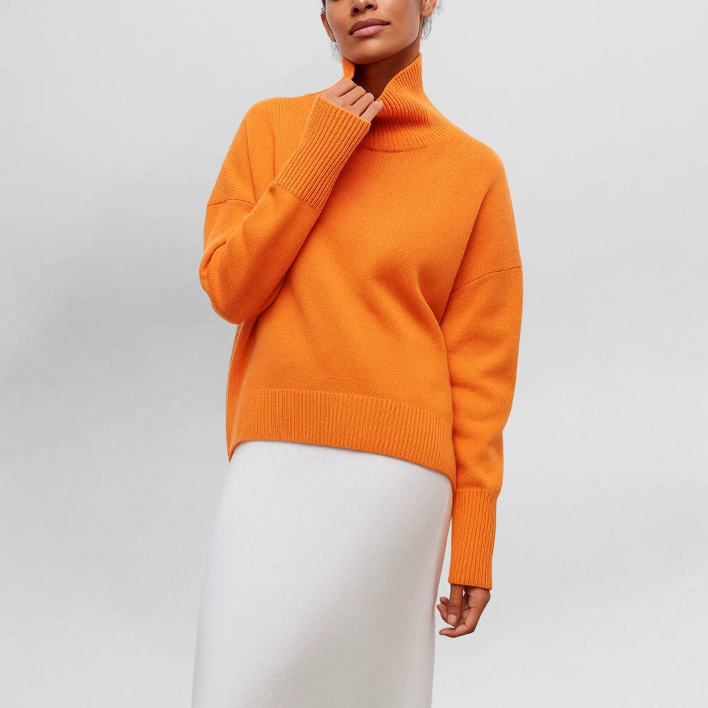 High Turtleneck Jumper with Minimalist Design
