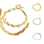 Set med ormkedjearmband och halsband i rostfritt stål