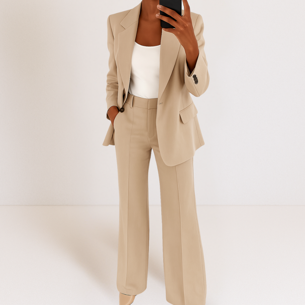 Conjunto de traje de cuadros con acabado de sastre moderno