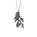 Pine Tree Pendant Necklace with Evergreen Feel in Silver Colour