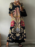 Floral Print Boho Dress with Fringe Detailing Throughout