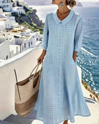Baby Doll Neckline Dress with Cut-Out Detail