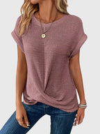 Crew Neck Blouse with Clean Everyday Cut